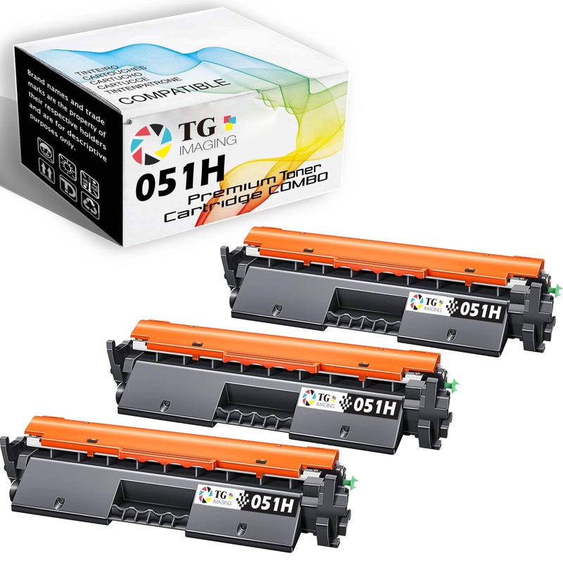 TG Imaging Compatible CRG 051H Toner Cartridge Replacement for Canon 051H Toner Combo CRG051H CRG-051H for imageCLASS LBP162dw MF264dw MF267dw MF269dw Printer (3-Pack, Black High Yield) - Image 1
